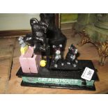 Cast metal cat & mouse money box