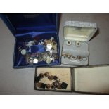 Various gold plated and other cufflinks and collar studs