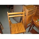 Set of six folding hall chairs