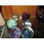 6 x glass paperweights
