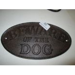 Cast iron Sign : Beware of the Dog