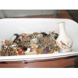 Tub of assorted costume jewellery