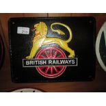 Cast iron advertising sign : British Railways