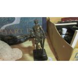 Modern bronzed metal figure of a Classical Warrior 30 cms
