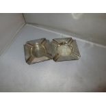 2 x solid silver engine turned ashtrays by Mappin & Webb 106 g