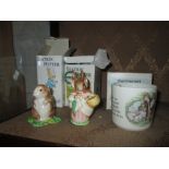 Beatrix Potter Collectables : 2 x Beswick figures Mrs Rabbit & Timmy Willie,