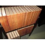 Vintage Encyclopedia Brittanica in wood bookshelf