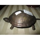 Bronzed metal turtle ringer ornament