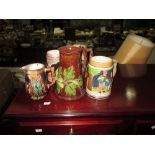 Box of assorted steins & other decorative china