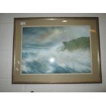 Pastel painting of Windswept Coastland