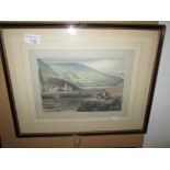 19th century print Entrance to Dartmouth & Ltd Edition signed linocut print Arbroath Harbour by