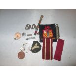 Medal ribbon bar, patches, ARP whistle, military tags,