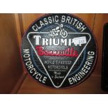 Cast iron advertising sign : Triumph Motorcycles