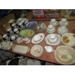 Decorative china teasets etc : Royal Tuscan Cascade, Carlton ware,