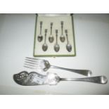 Silver plated fish slice,