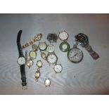 Bag of vintage and later watches : Limit, Pulsar, Solo, Reflex, Lucerne, Persio, Rotary,