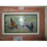 20th century painting : Three Hens by Anthony Palmer oil on board