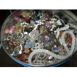 Bowl of costume jewellery