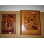 Pair of parquetry panels