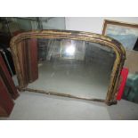 Victorian overmantle mirror with gilt frame 68 cms x 104 cms