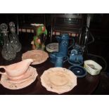 Wain Pottery Melba ware pottery fish plates and other decorative china, Agincourt Ironstone tea set,