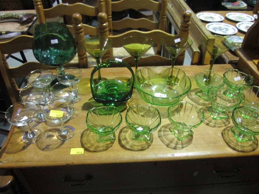 Assorted glassware : Uranium glass,