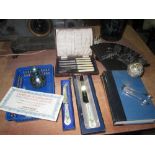 Silver plated ware, Aynsley (boxed), novels, Gozo glass paperweight,