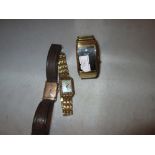 Vintage gold plated Bulova wristwatch & Accurist & Kobec