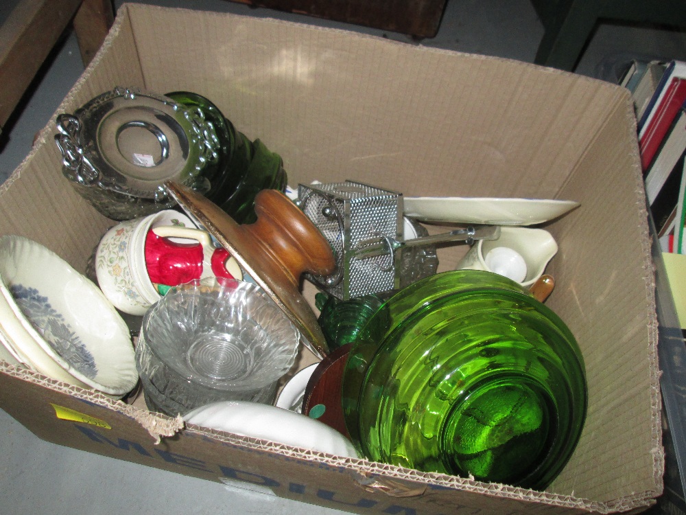 Box of decorative china and glass ware