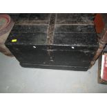 Painted pine iron bound work box