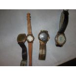 4 x vintage and later wristwatches : Lexis Lever, Hefik, Sekonda etc.
