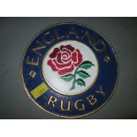 Cast metal sign : England Rugby