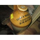 Vintage stoneware advertising flagon : Carr & Quick of Exeter