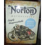 Painted metal advertising sign : Norton Motorcycles