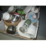 Box of decorative china and glassware