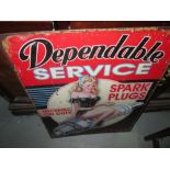 Metal advertising sign : Dependable Service