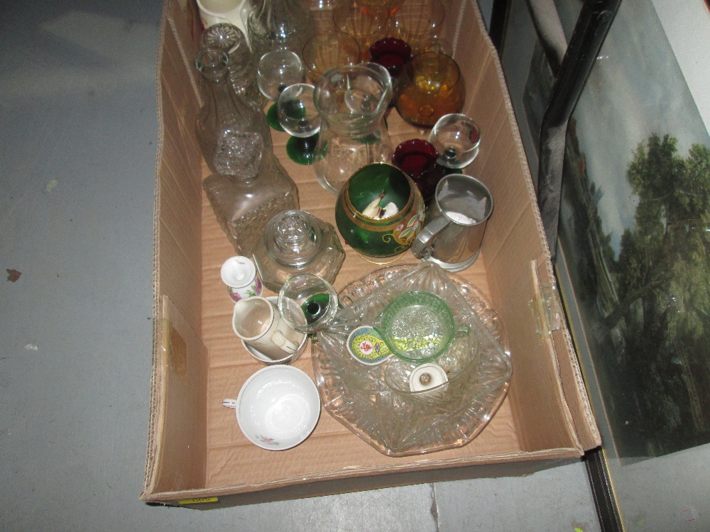 2 x boxes of decorative china and glass ware