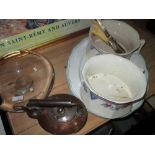 Retro heavy clear glass dish, chamber pots, fisheaters,