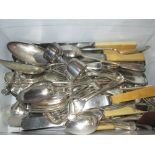 Box of silver plated cutlery