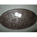 Cast iron Sign : Beware of the Dog