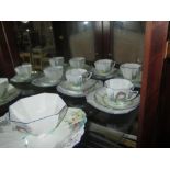 Shelley Queen Anne shape tea ware 4 x trios sugar bowl,