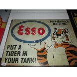 Painted metal vintage style advertising sign : Esso 70 cms x 50 cms