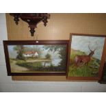 Pictures : Country Landscape oil on canvas by S Heath,