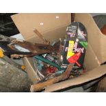 Box of woodworking tools etc.