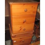 Pair of modern pine bedside chests
