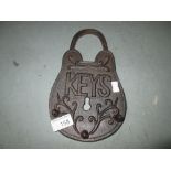 Cast metal key rack