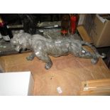 Early 20th century spelter lion ornament