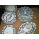Edwardian blue and white dinner service
