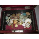 Small quantity of coins occasionally silver in jewellery casket