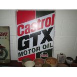 Vintage style painted metal advertising sign : Castrol 70 cms x 50 cms